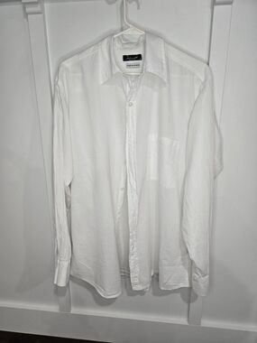 White Button-Down Linen-Blend Shirt